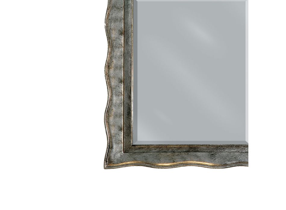 Espejo en pan de plata y espejo molido Made in Italy - Rongo Viadurini
