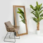 Espejo de madera de pino natural envejecido cepillado - Acerno Viadurini