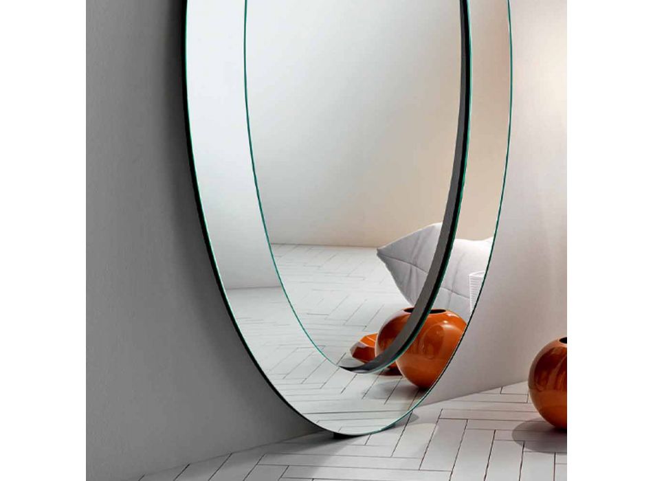 Espejo ovalado moderno con marco inclinado Hecho en Italia - Salamina Viadurini