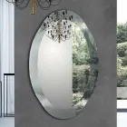 Espejo de diseño ovalado con acabado de cristal espejado Made in Italy - Eclisse Viadurini