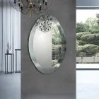 Espejo de diseño ovalado con acabado de cristal espejado Made in Italy - Eclisse Viadurini