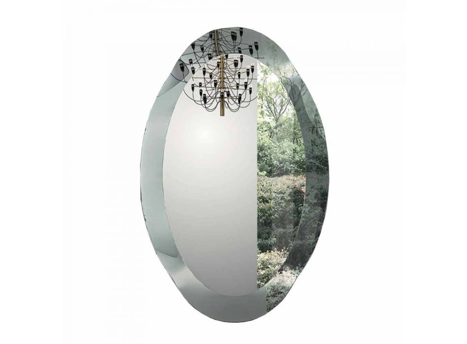 Espejo de diseño ovalado con acabado de cristal espejado Made in Italy - Eclisse Viadurini