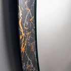 Espejo de diseño ovalado con marco efecto mármol Made in Italy - Denisse Viadurini