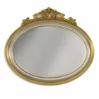 Espejo de pared de resina de friso y madera de abeto hecho en Italia Alberto Viadurini