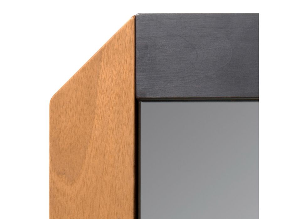 Espejo rectangular con marco de madera de diseño Made in Italy - Cira Viadurini