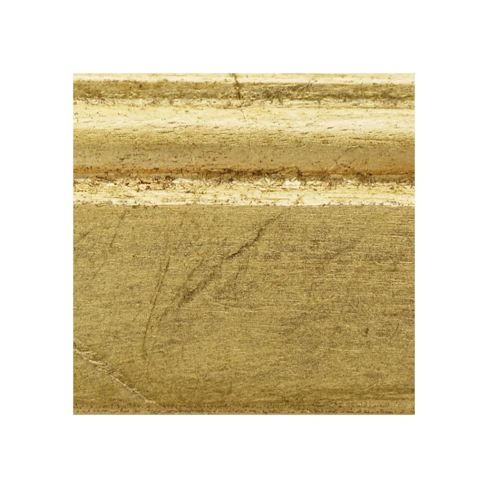 Espejo rectangular en pan de oro con espejo de suelo Made in Italy - Pele Viadurini