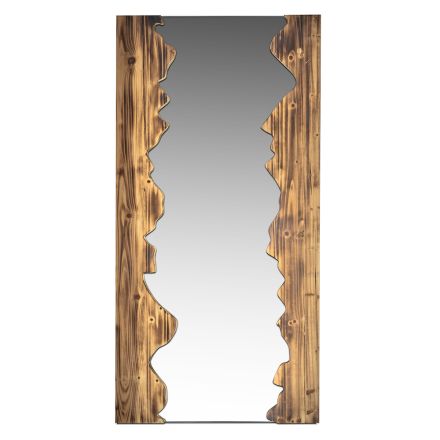 Espejo rectangular de cristal con marco de madera maciza - Nikos Viadurini