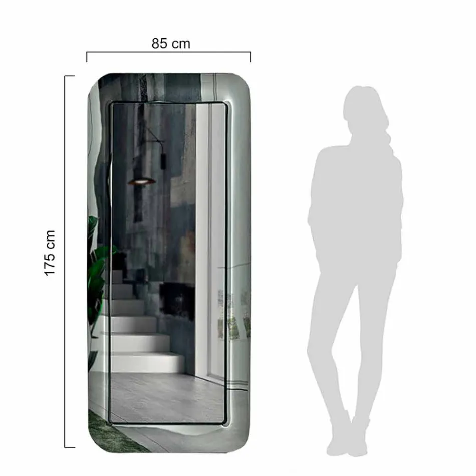 Espejo rectangular largo con marco efecto cristal Made in Italy - Loop Viadurini