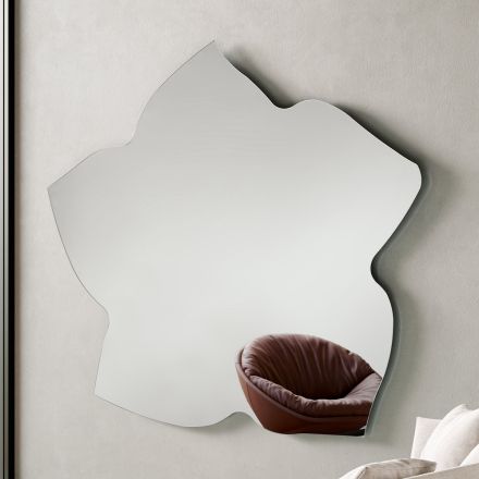 Espejo con forma de hoja disponible en dos tamaños y colores. Fabricado en Italia - Levian Viadurini