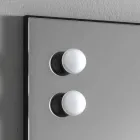 Espejo de pared con 2 bombillas y marco de aluminio negro Made in Italy - Marco Viadurini