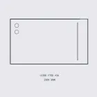 Espejo de pared con 2 bombillas y marco de aluminio negro Made in Italy - Marco Viadurini