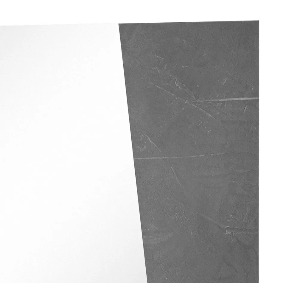 Espejo de pared con diseño italiano de madera de pizarra blanca brillante - Joris Viadurini