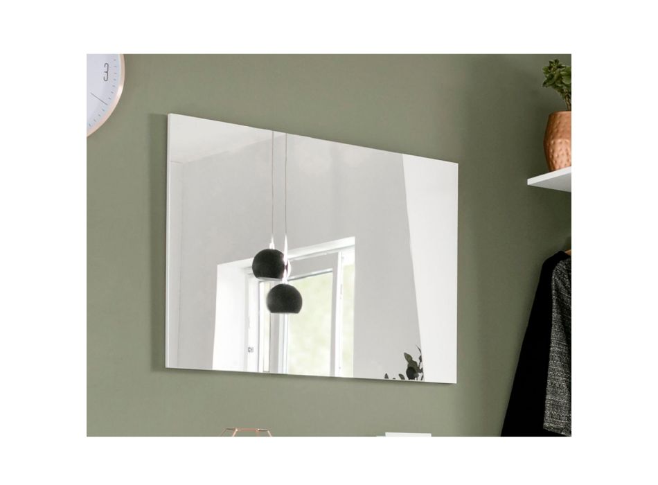 Espejo de pared con diseño italiano de madera blanca brillante o pizarra - Joris Viadurini