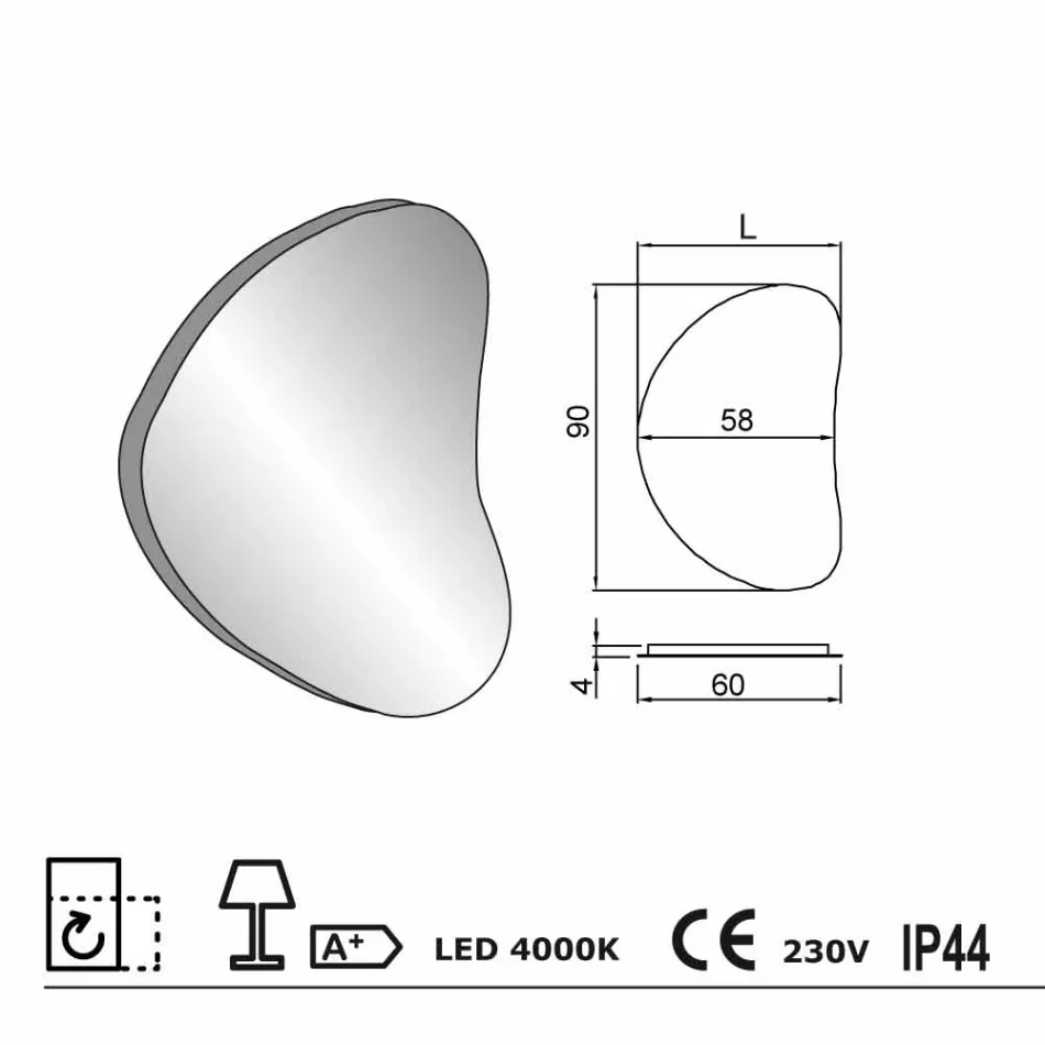 pared del baño espejo con luz de fondo LED Pirro Viadurini