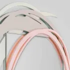 Espejo de pared moderno con diseño decorativo en madera coloreada - Orbita Viadurini
