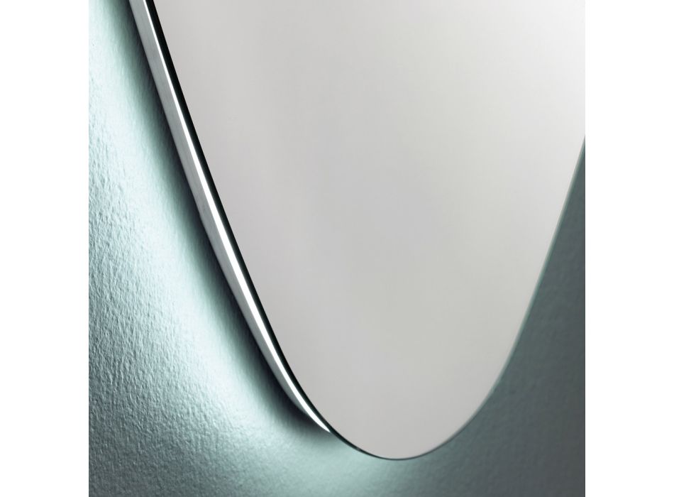 Espejo de pared en forma para baño con retroiluminación LED preciosa - Trigolo Viadurini
