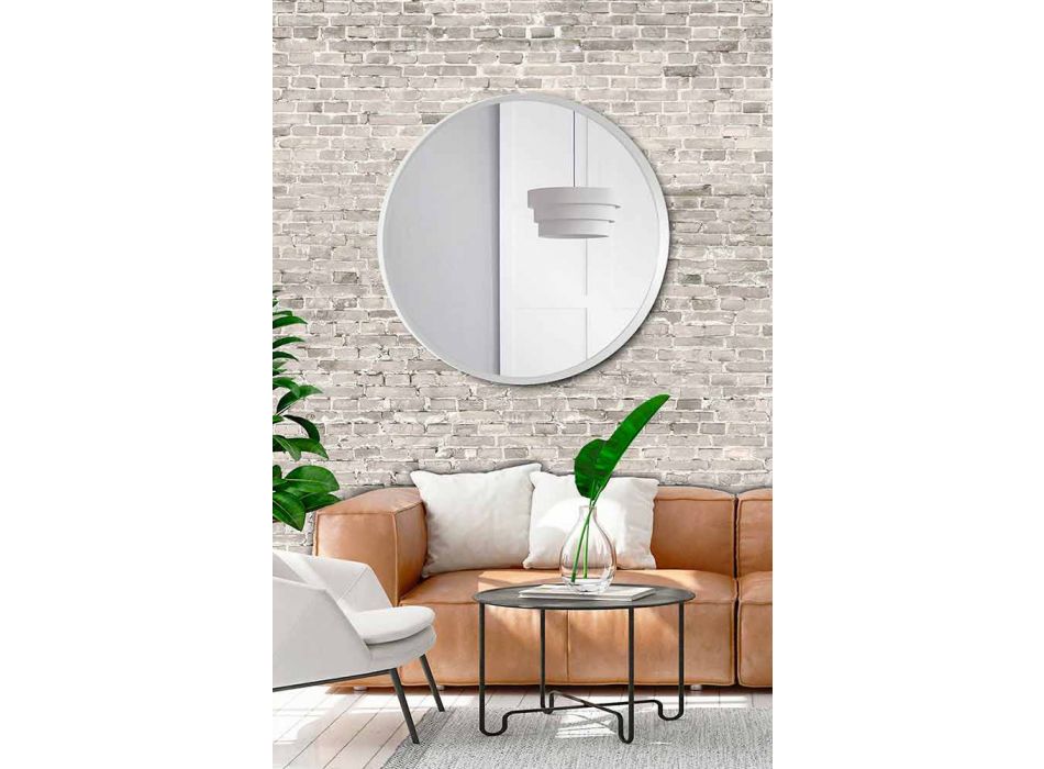 Espejo de pared redondo con marco lacado de elegante diseño moderno - Odosso Viadurini