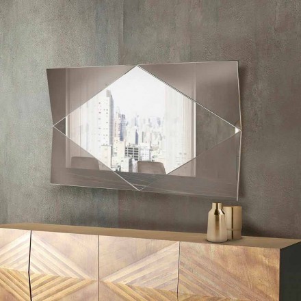 Espejo de pared en vidrio bronceado o plateado Made in Italy - Monterosa Viadurini