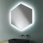 Espejo de pared de baño moderno en forma con luz LED de alta calidad - Crocchio Viadurini