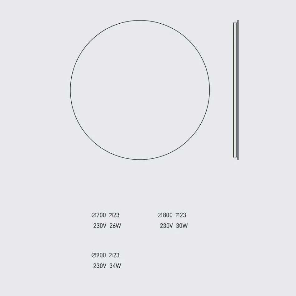 Espejo de pared redondo retroiluminado con LED Made in Italy - Ronda Viadurini