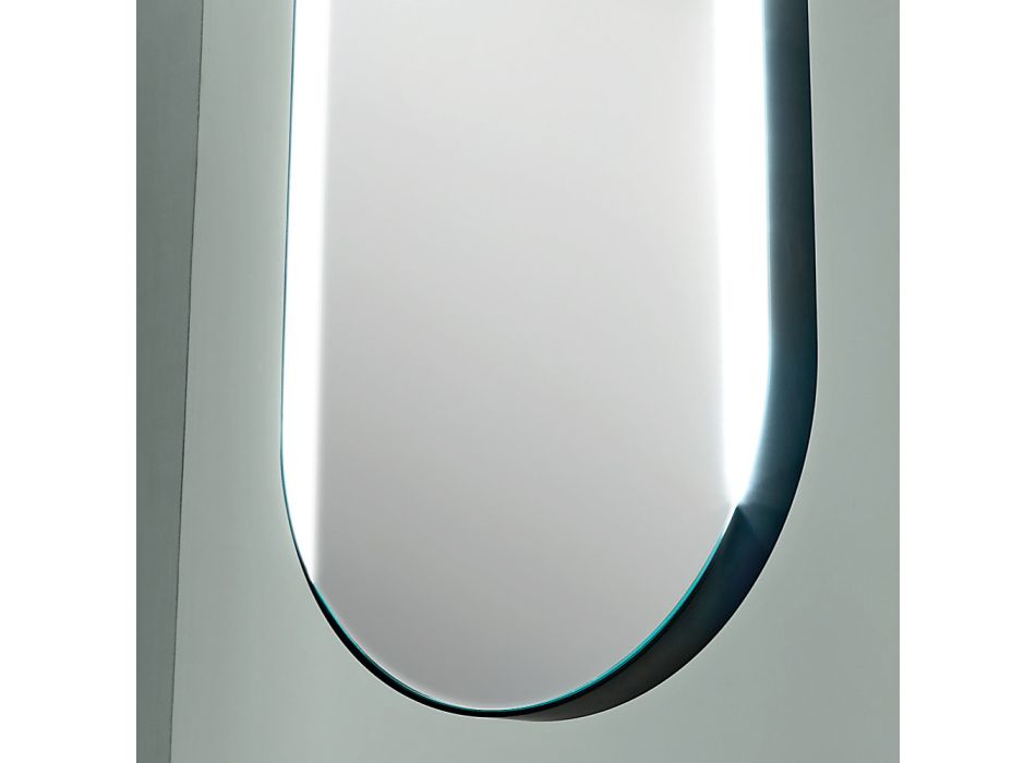 Espejo colgante de metal con luz opcional Made in Italy - Amadeus Viadurini