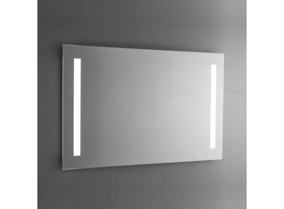 Espejo de baño de alambre pulido con retroiluminación LED Made in Italy - Tony Viadurini