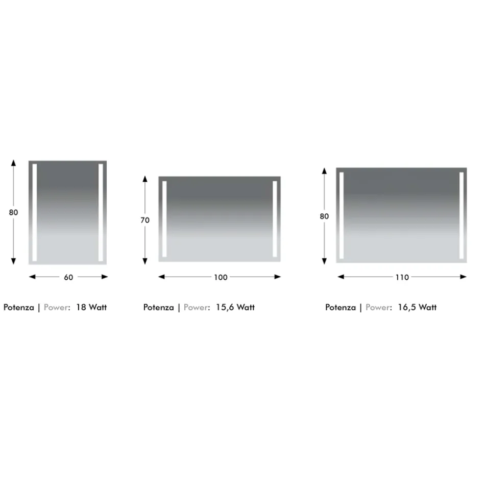 Espejo de baño de alambre pulido con retroiluminación LED Made in Italy - Tony Viadurini