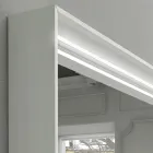 Espejo de pared para baño con luz LED y marco de madera Made in Italy - Geppio Viadurini