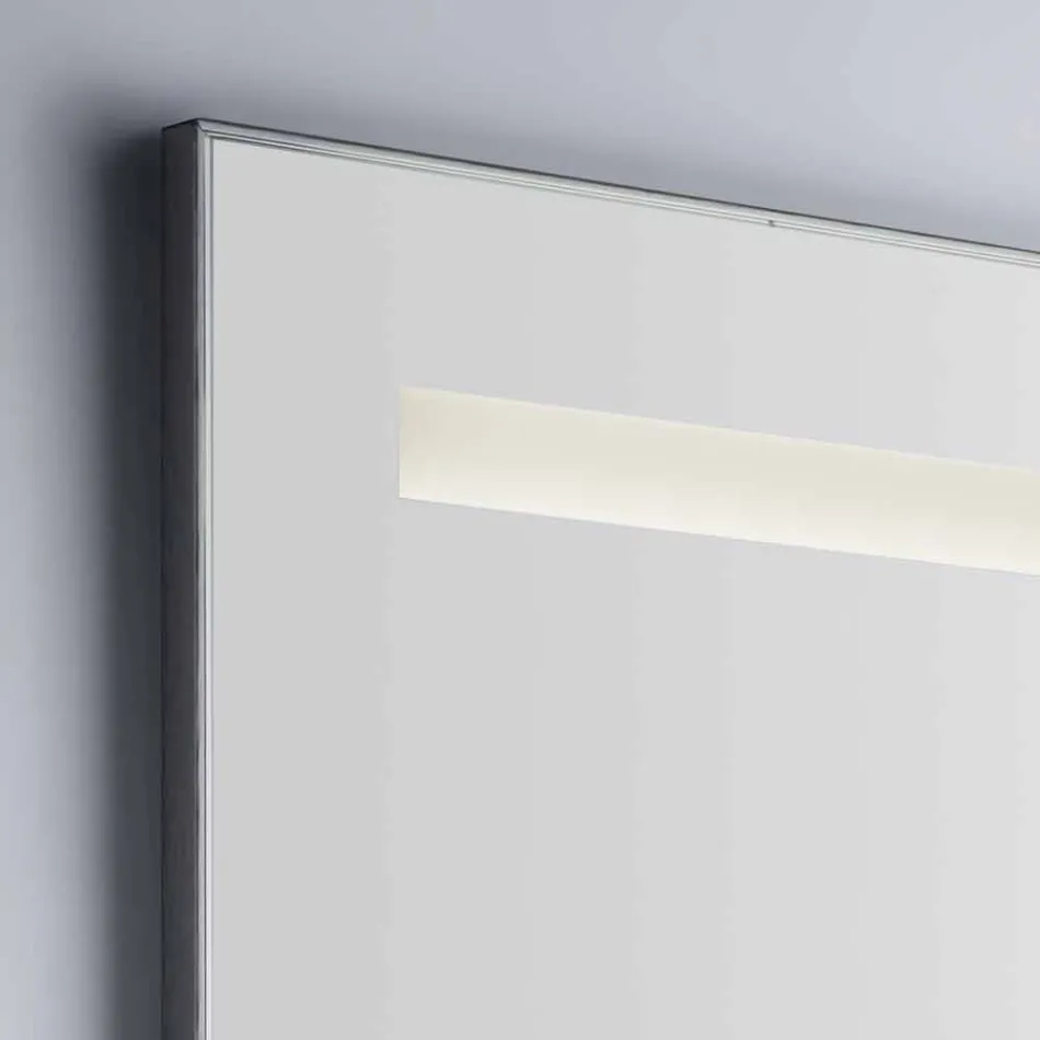 Espejo de pared para baño con marco similar al aluminio Made in Italy - Tobi Viadurini