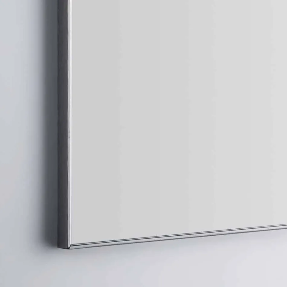 Espejo de pared para baño con marco similar al aluminio Made in Italy - Tobi Viadurini