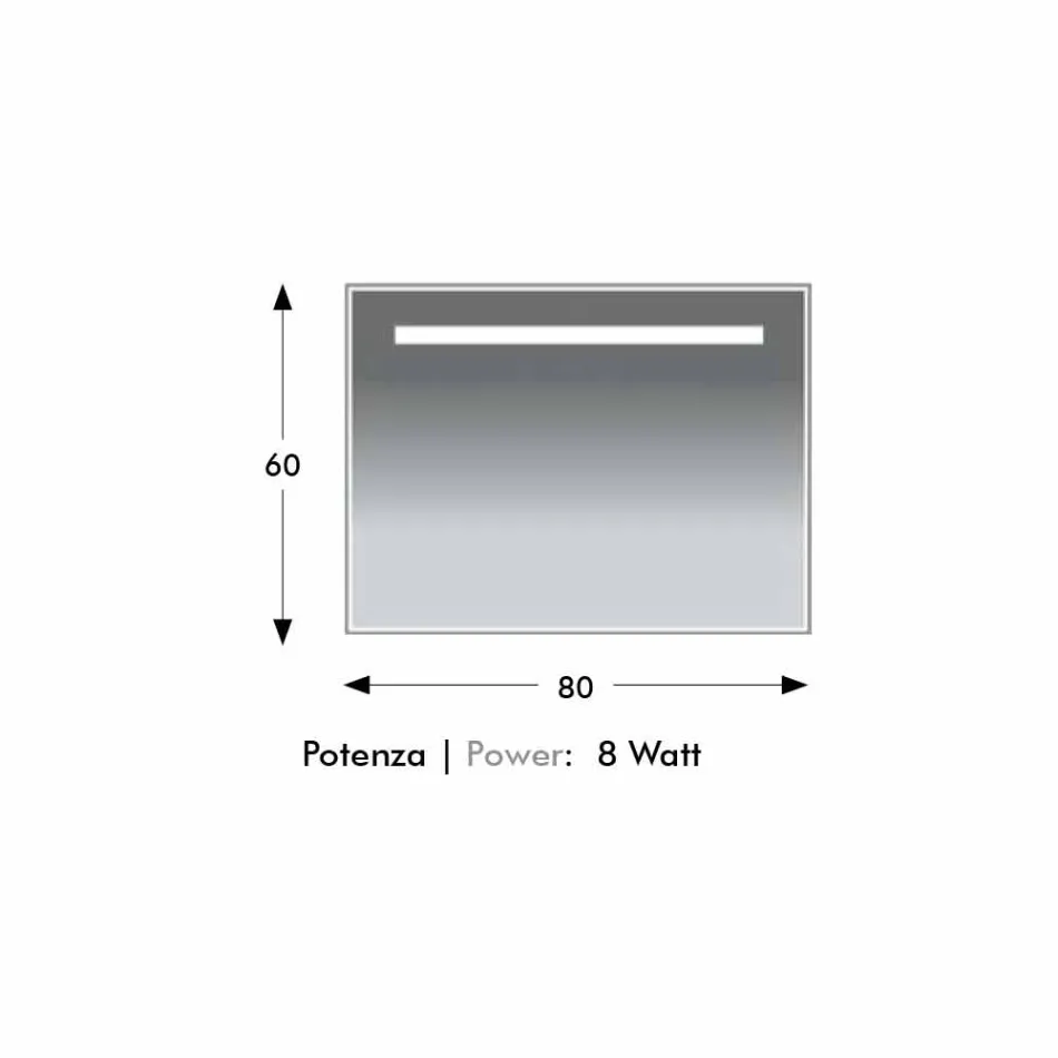 Espejo de pared para baño con marco similar al aluminio Made in Italy - Tobi Viadurini