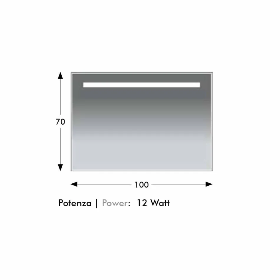 Espejo de pared para baño con marco en aluminio Simil Made in Italy - Tobi Viadurini