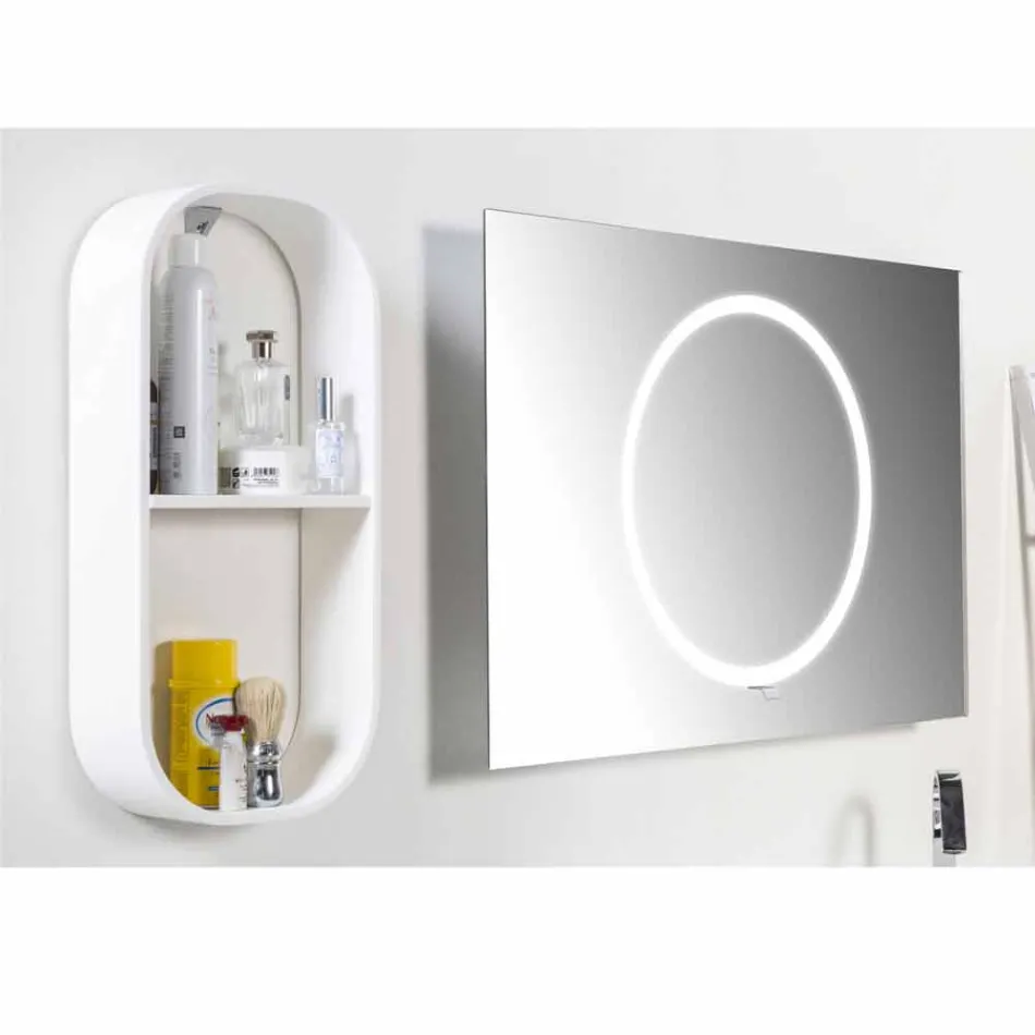 Espejo de pared para baño con iluminación LED - Dotta Viadurini