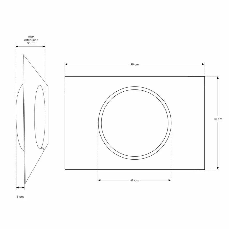Espejo de pared para baño con iluminación LED - Dotta Viadurini
