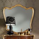 Espejo clásico con marco de madera en forma de pan de oro Made in Italy - Jenny Viadurini