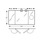 Espejo con 2 lados móviles y espejo de aumento Made in Italy - Nelson Viadurini