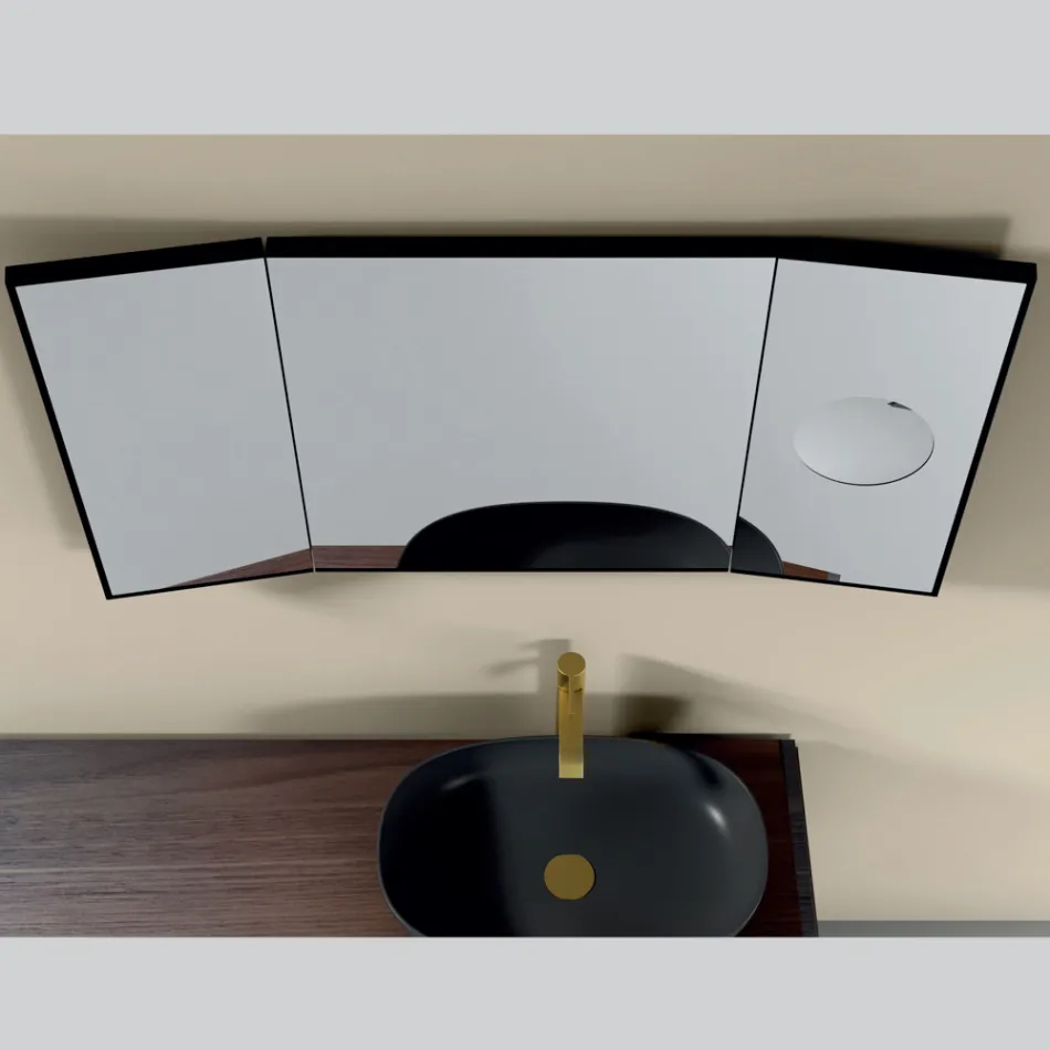 Espejo con 2 lados móviles y espejo de aumento Made in Italy - Nelson Viadurini