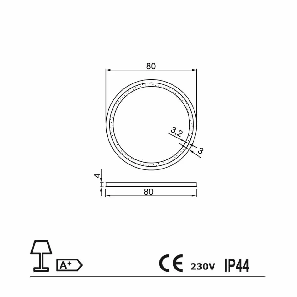 Espejo con bordes de acero inoxidable, luces modernas diseño LED Charly Viadurini