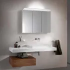 Espejo moderno para gabinete de pared de 3 puertas con estantes internos - Bramo Viadurini