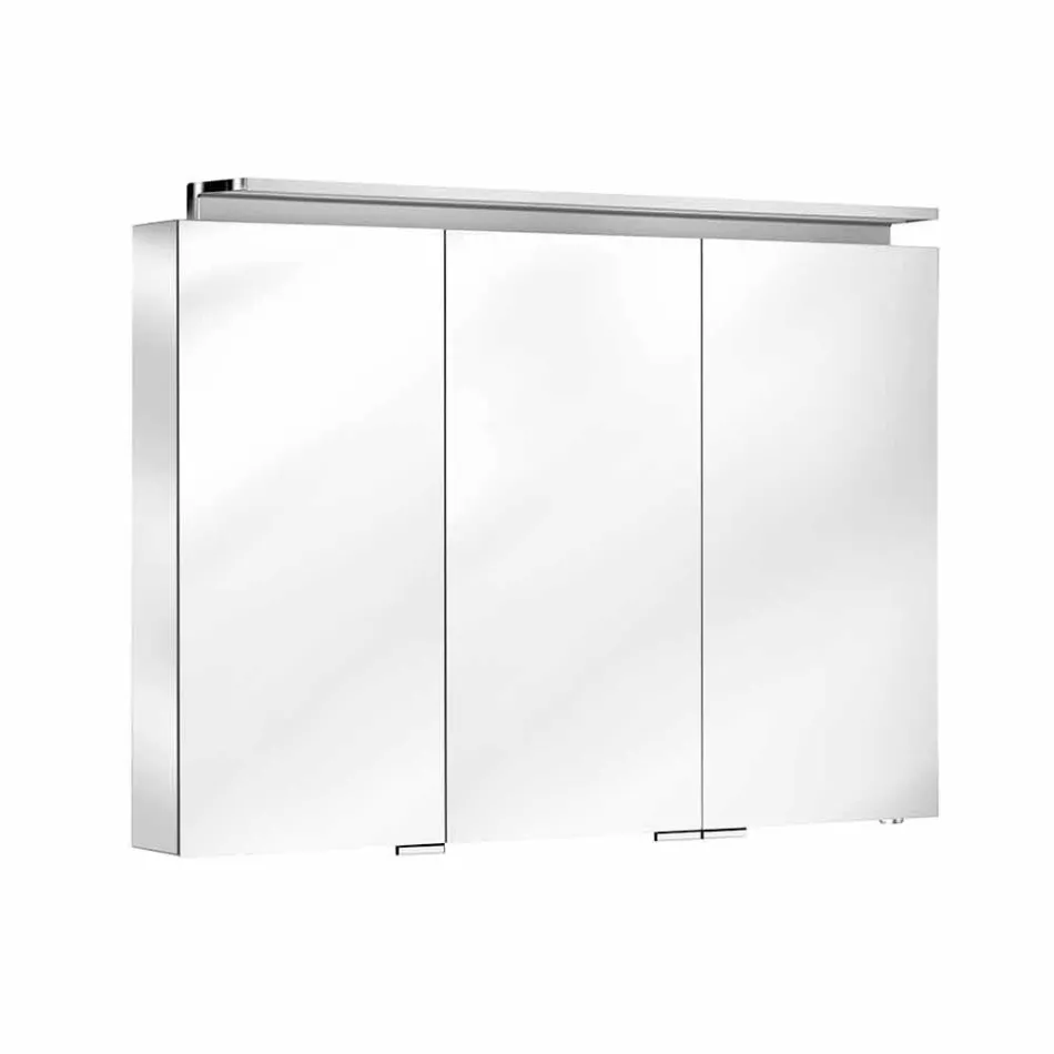 Espejo moderno para gabinete de pared de 3 puertas con estantes internos - Bramo Viadurini