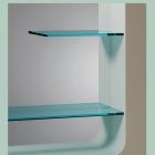 Espejo con estructura de metal y 2 estantes de vidrio Made in Italy - William Viadurini