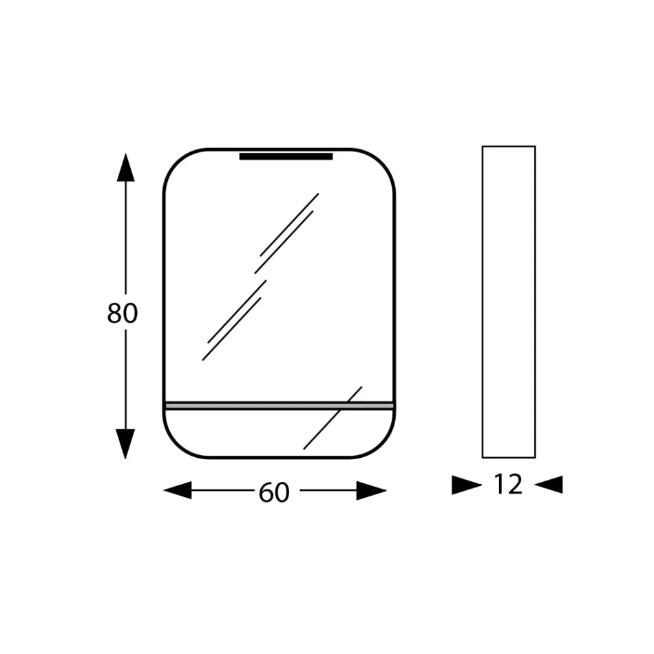 Espejo con estructura de metal y estante de vidrio Made in Italy - Frida Viadurini