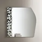 Espejo con inserto de cristal ondulado en tres tamaños, fabricado en Italia - Velis Viadurini