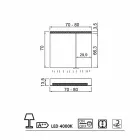 armario con espejo 2 puertas de diseño moderno, iluminación LED, Carol Viadurini