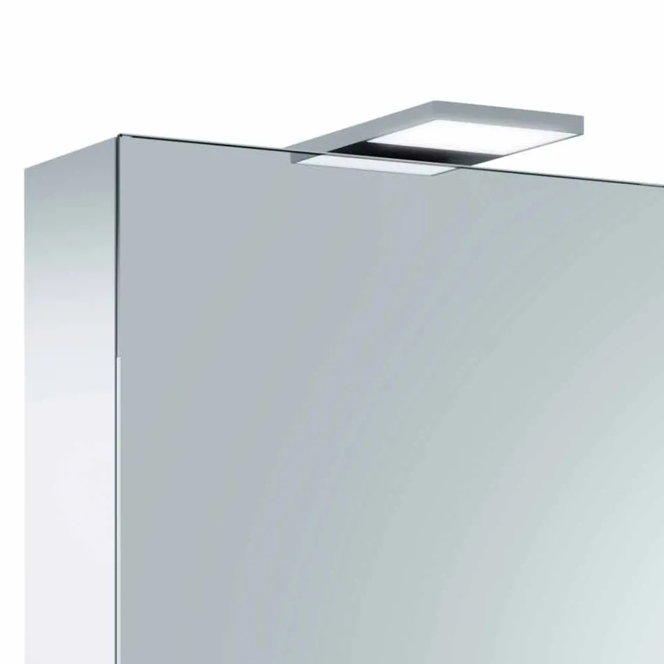 Espejo contenedor de 3 puertas con 9 estantes internos e iluminación LED - Trinquete Viadurini