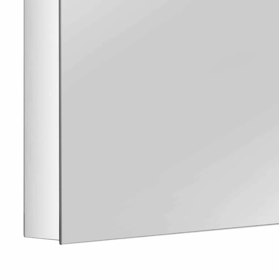 Contenedor de Espejo con 4 Puertas de Cristal con 12 Estantes y 4 Luces LED - Maxi Viadurini