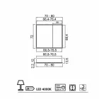 espejo de pared 2 puertas de los contenedores modernos, iluminación LED, Adele Viadurini