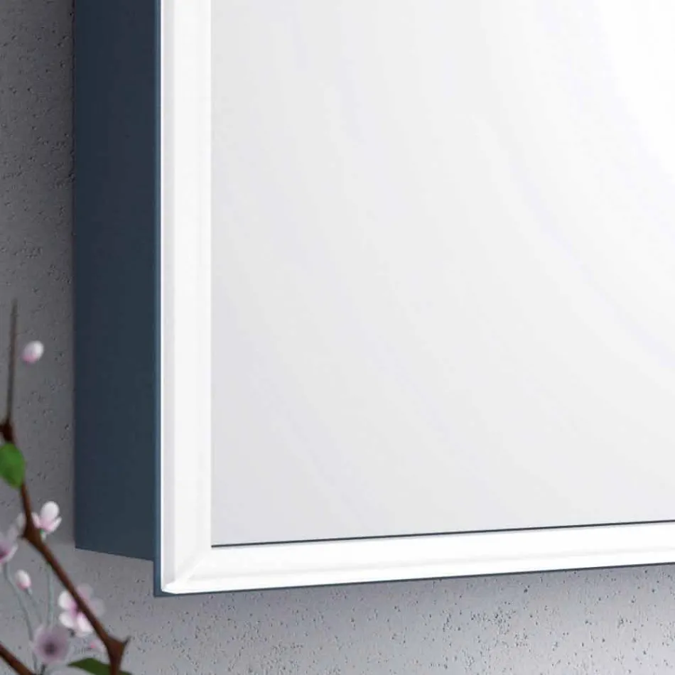 espejo de pared 2 puertas de los contenedores modernos, iluminación LED, Adele Viadurini