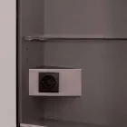 espejo de pared 2 puertas de los contenedores modernos, iluminación LED, Adele Viadurini