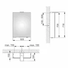 Espejo con almacenamiento de pared con puerta batiente e iluminación LED - Trinquete Viadurini